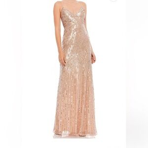 Mac Duggal NWT beaded golden goddess gown size 10. Luxuriously beautiful!